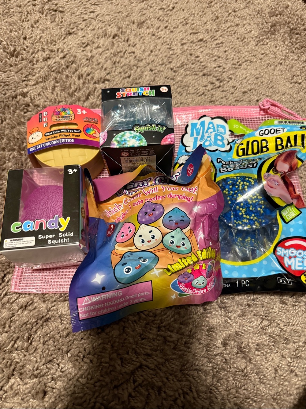 Kids Mystery Squishy Toy Pack - Pink
